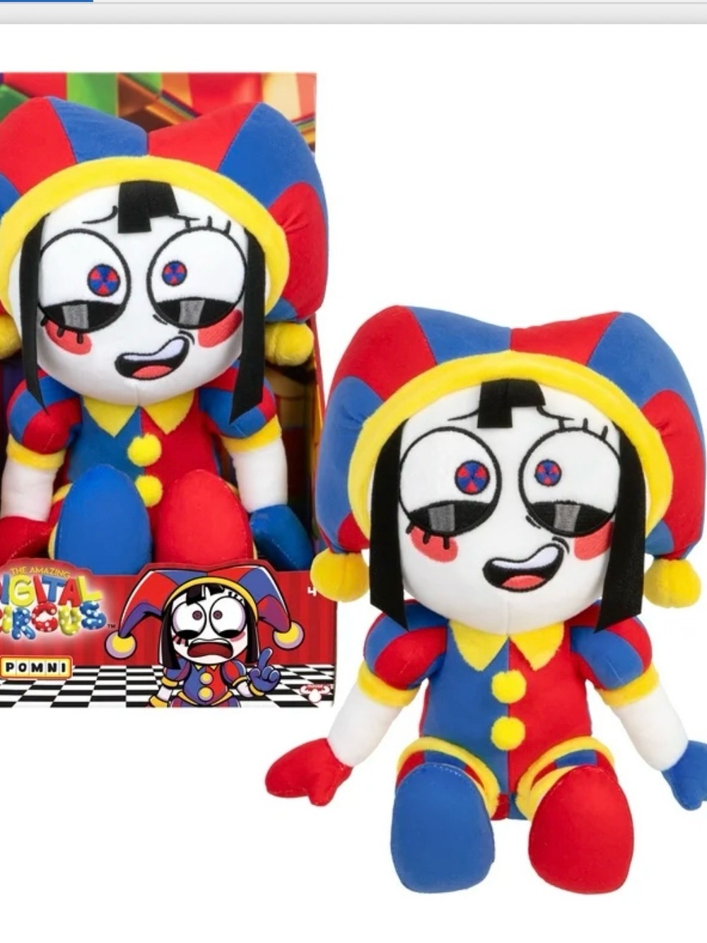 Colorful Jester Plush Toy - Red & Blue Kids Plush 13 inch